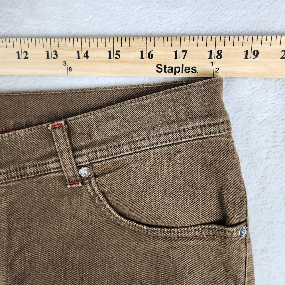 Marco Pescarolo Straight Leg Jeans Mens 56 IT 36x30 Measured Brown 100% Cotton - Picture 7 of 16